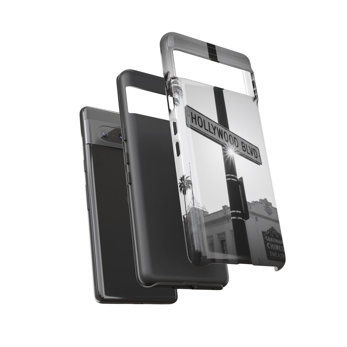 Hollywood Blvd Phone Case | Vintage Los Angeles Street Sign | Black & White LA Aesthetic