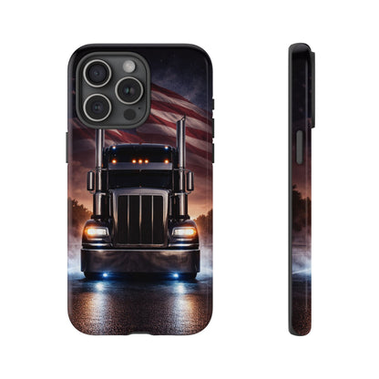 Semi Truck Phone Case American Flag Big Rig Trucker Gift iPhone Samsung