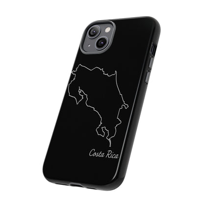 Costa Rica Outline Phone Case – Minimal Country Map Tough Case (iPhone, Samsung, Pixel)