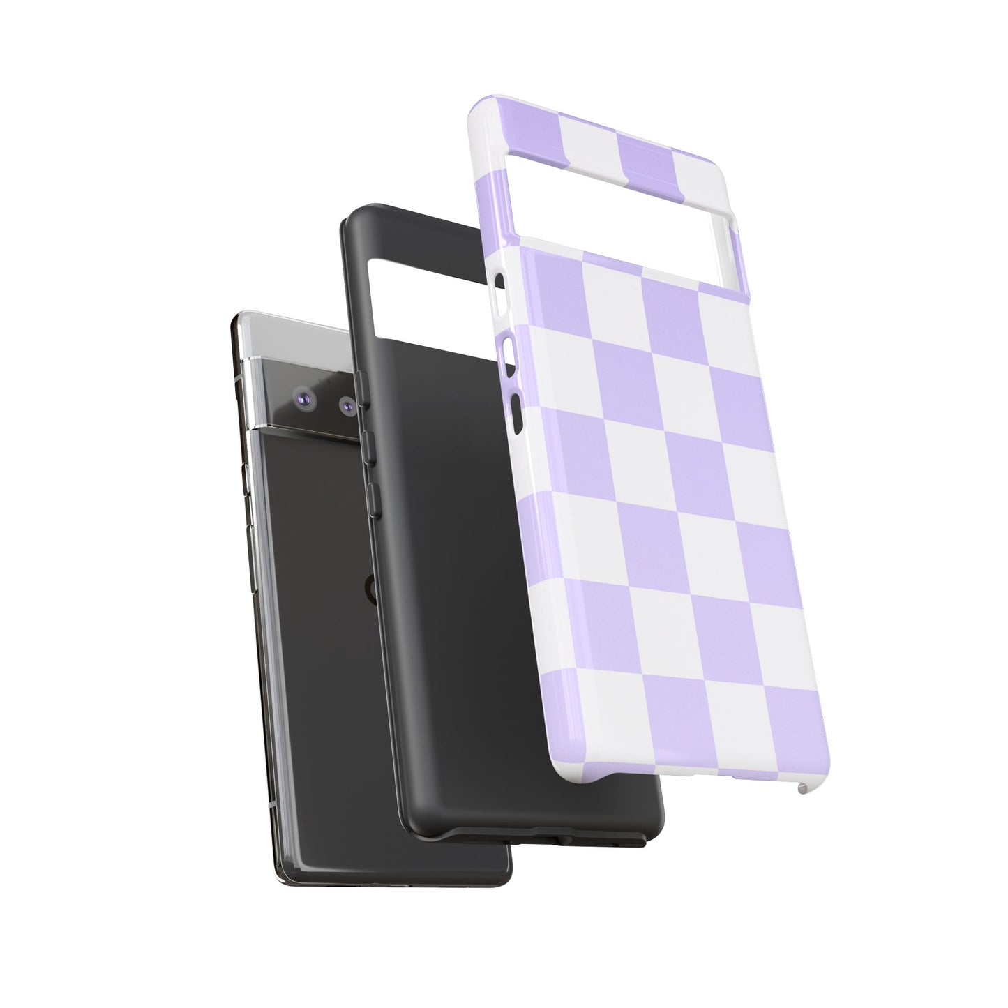Lavender Checkerboard Phone Case | Pastel Aesthetic Checkered iPhone & Samsung Tough Case