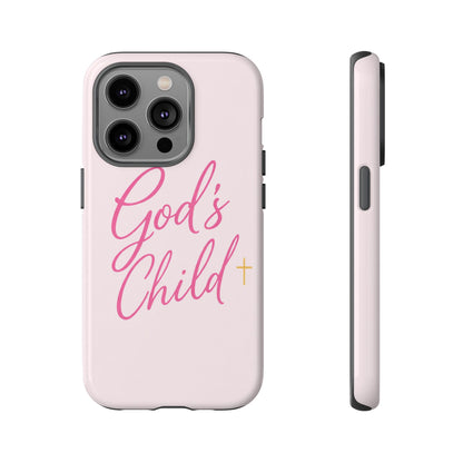Gods Child Phone Case Christian Pink Aesthetic Tough iPhone Case