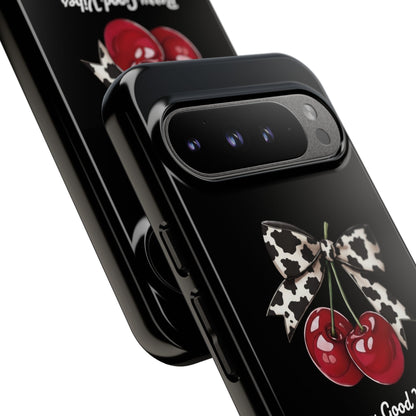 Cherry Cow Print Phone Case | Coquette Bow Aesthetic iPhone & Samsung Tough Case