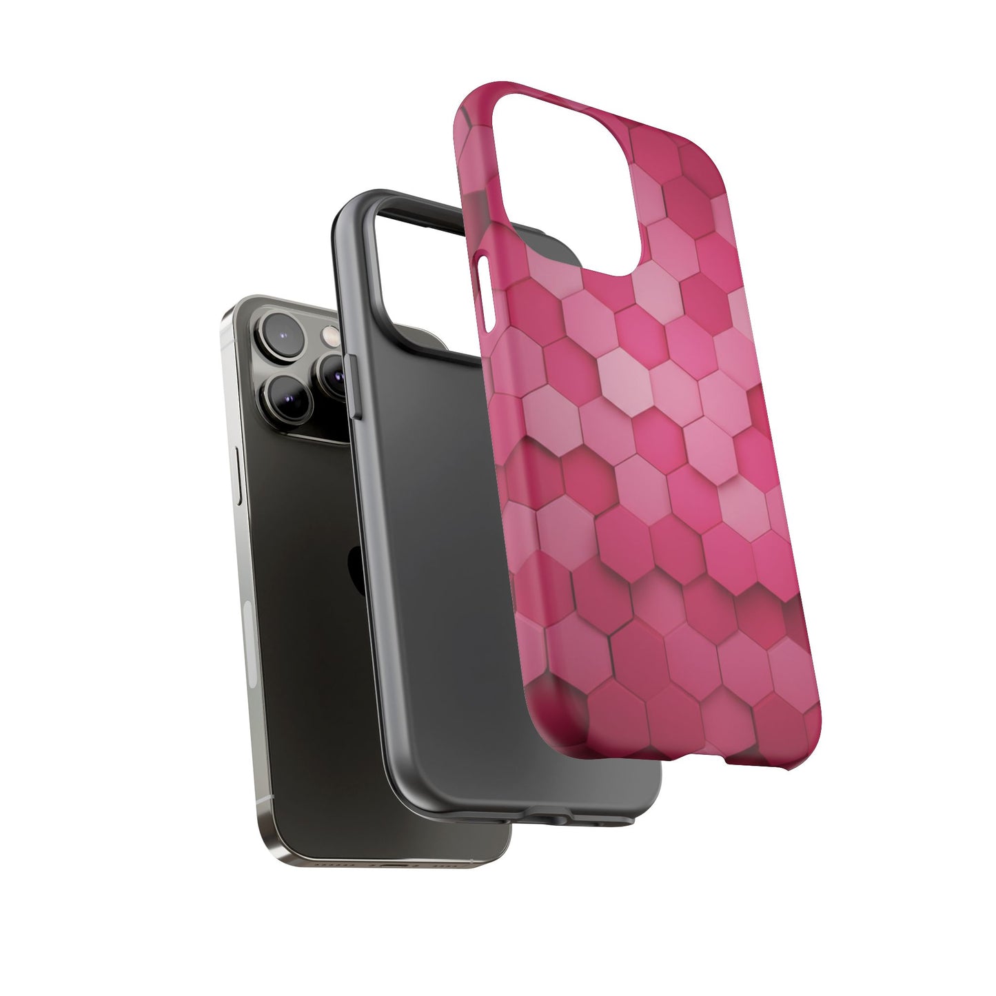Hot Pink Hexagon Phone Case | Honeycomb Geometric Aesthetic | Cute Pink iPhone & Samsung Tough Protective Case