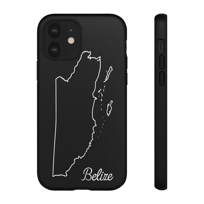 Belize Outline Phone Case – Minimal Country Map Tough Case (iPhone, Samsung, Pixel)
