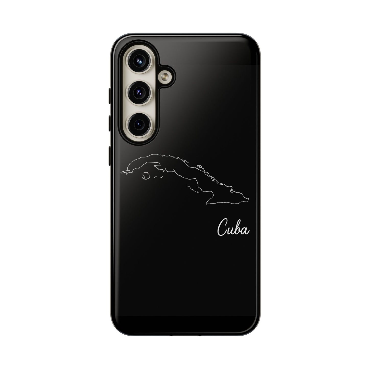 Cuba Outline Phone Case – Minimal Country Map Tough Case (iPhone, Samsung, Pixel)