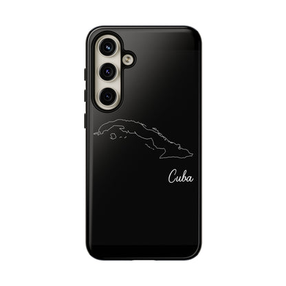 Cuba Outline Phone Case – Minimal Country Map Tough Case (iPhone, Samsung, Pixel)