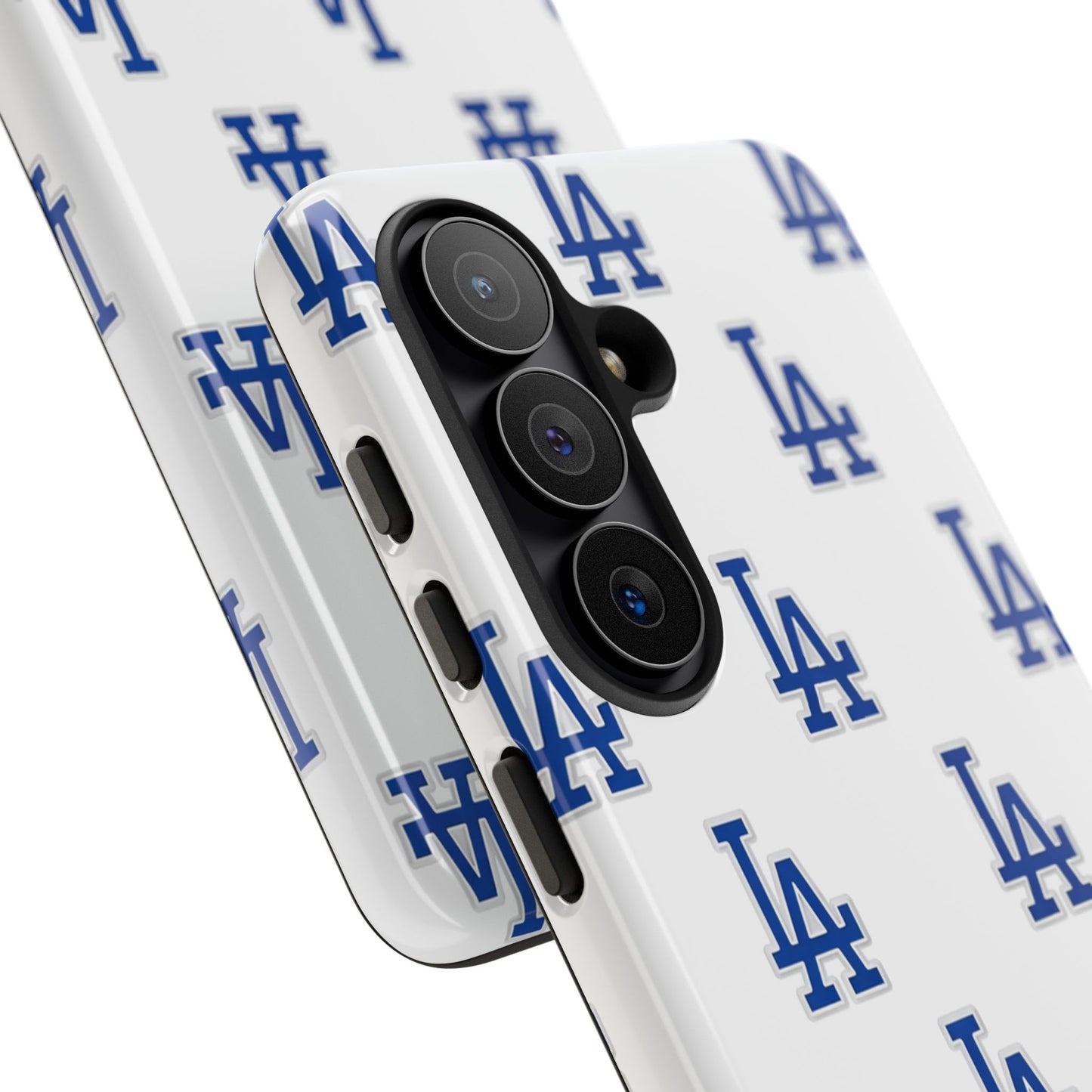 Blue LA Monogram Pattern Phone Case | Minimal Baseball Inspired Tough Cover