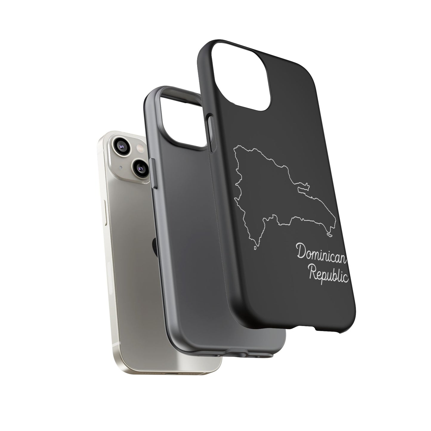 Dominican Republic Outline Phone Case – Minimal Country Map Tough Case (iPhone, Samsung, Pixel)