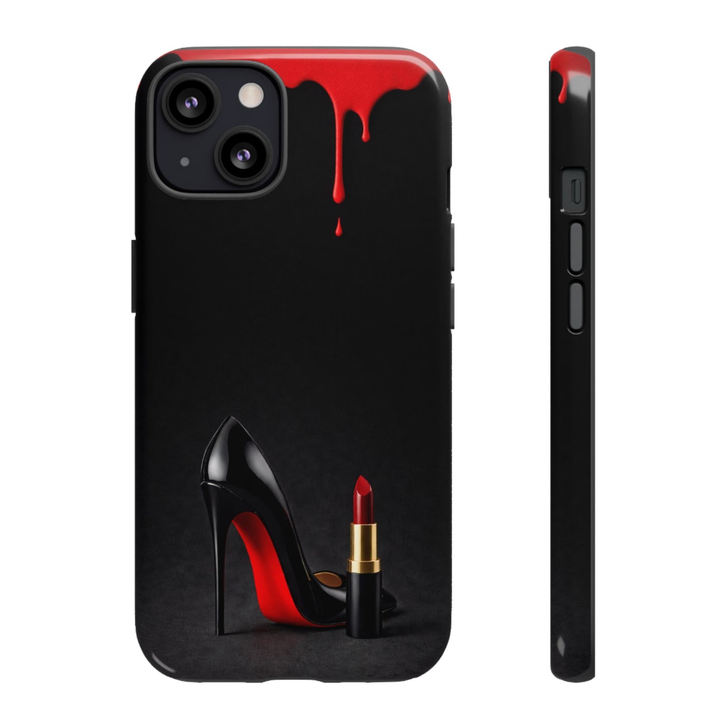 Dark Feminine Red Drip Phone Case – Gothic Glam Tough Cover