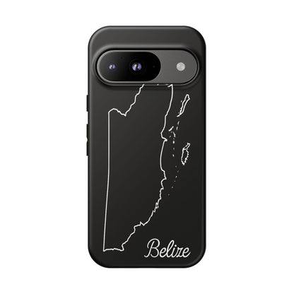 Belize Outline Phone Case – Minimal Country Map Tough Case (iPhone, Samsung, Pixel)