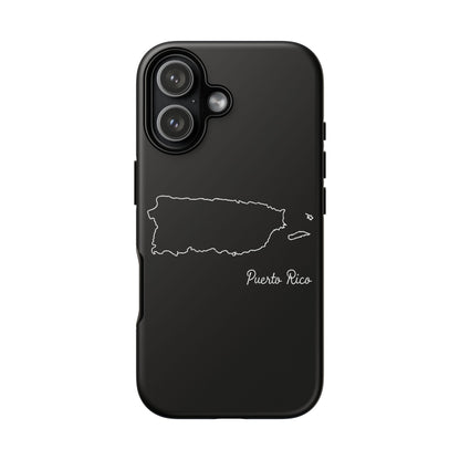 Puerto Rico Outline Phone Case – Minimal Country Map Tough Case (iPhone, Samsung, Pixel)