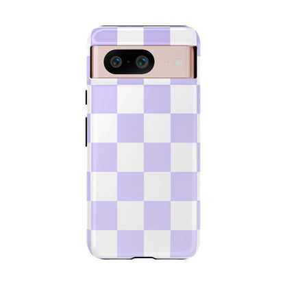 Lavender Checkerboard Phone Case | Pastel Aesthetic Checkered iPhone & Samsung Tough Case