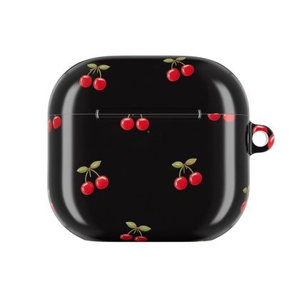 Cherry Pattern AirPod Case — Cute Black Cherry Protective Cover