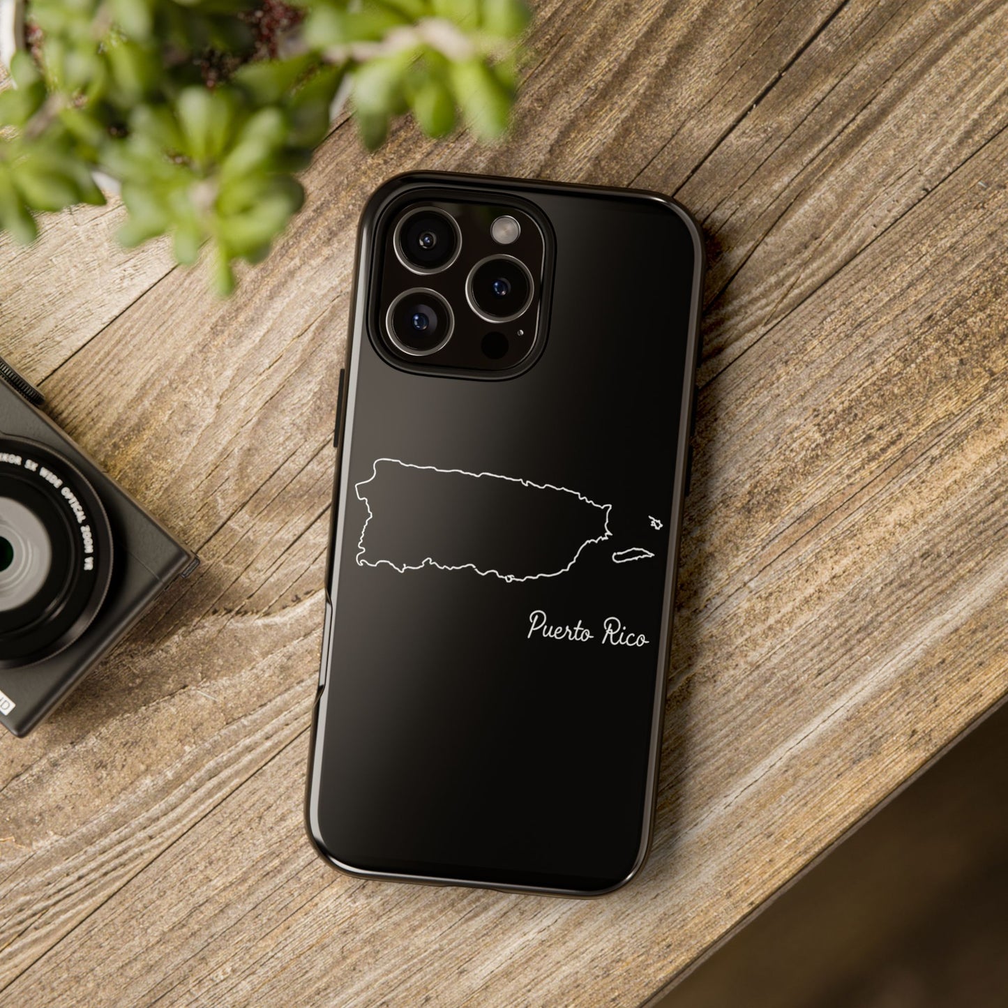 Puerto Rico Outline Phone Case – Minimal Country Map Tough Case (iPhone, Samsung, Pixel)