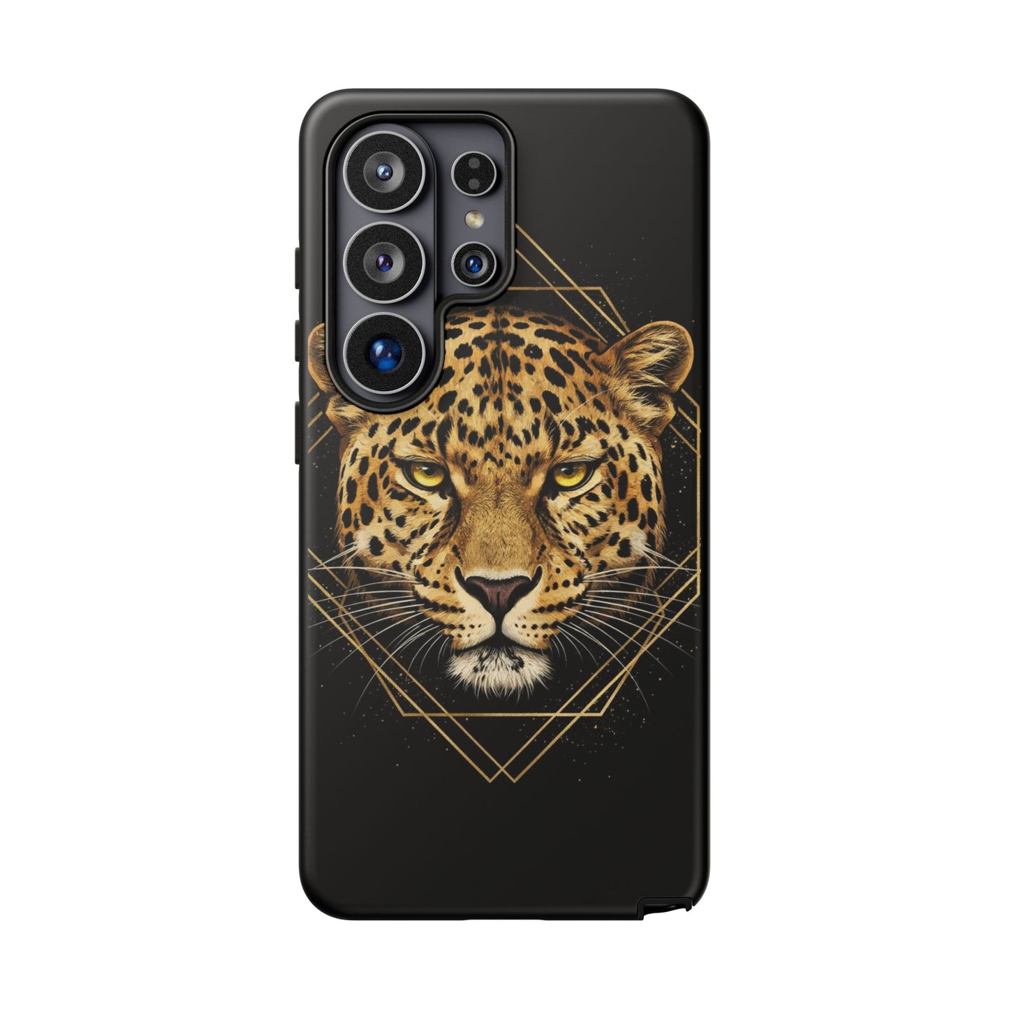 Leopard Phone Case – Black Gold Leopard Head Luxury Animal Tough Case