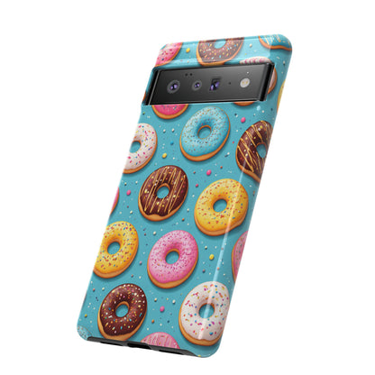 Cute Donut Pattern Phone Case – Colorful Sprinkles Dessert Design for Iphone, Samsung Galaxy and Pixel