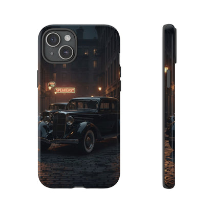 Vintage Classic Car Phone Case | Retro Noir Aesthetic | 1930s Street Scene Tough Case for iPhone & Samsung