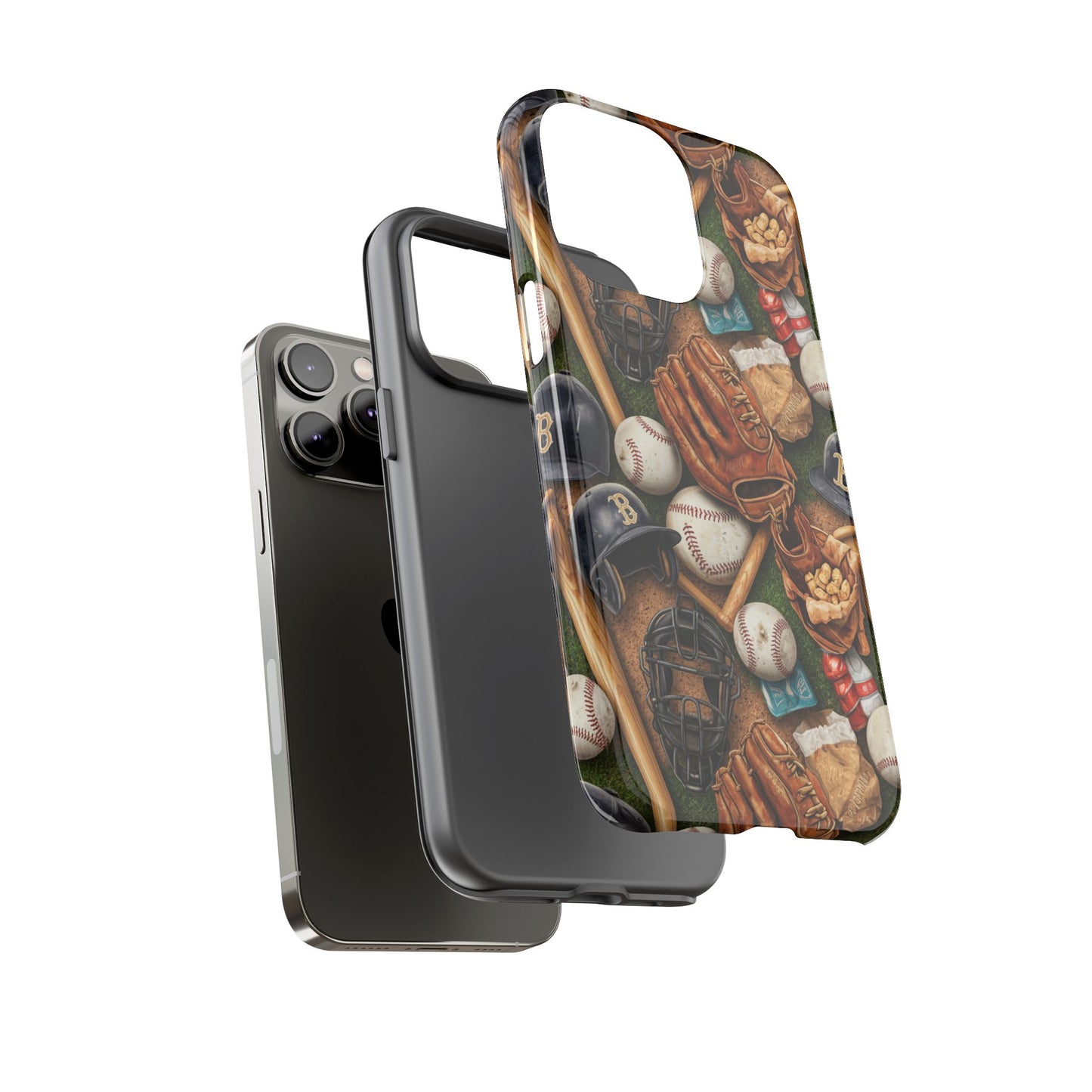 Baseball Gear Collage Phone Case – Vintage Baseball Equipment Sports Tough Case