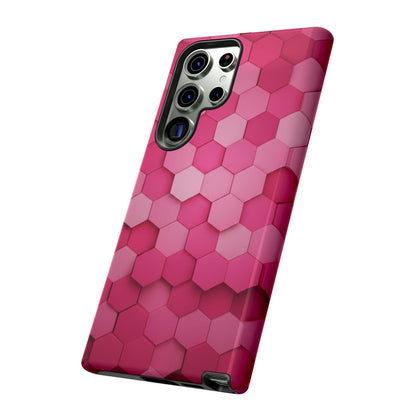 Hot Pink Hexagon Phone Case | Honeycomb Geometric Aesthetic | Cute Pink iPhone & Samsung Tough Protective Case
