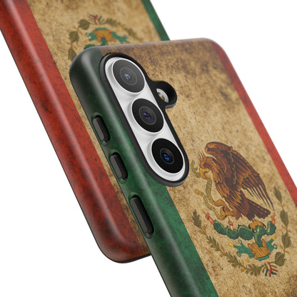 Vintage Mexico Flag Phone Case – Mexican Pride Grunge Flag Aesthetic Tough Case