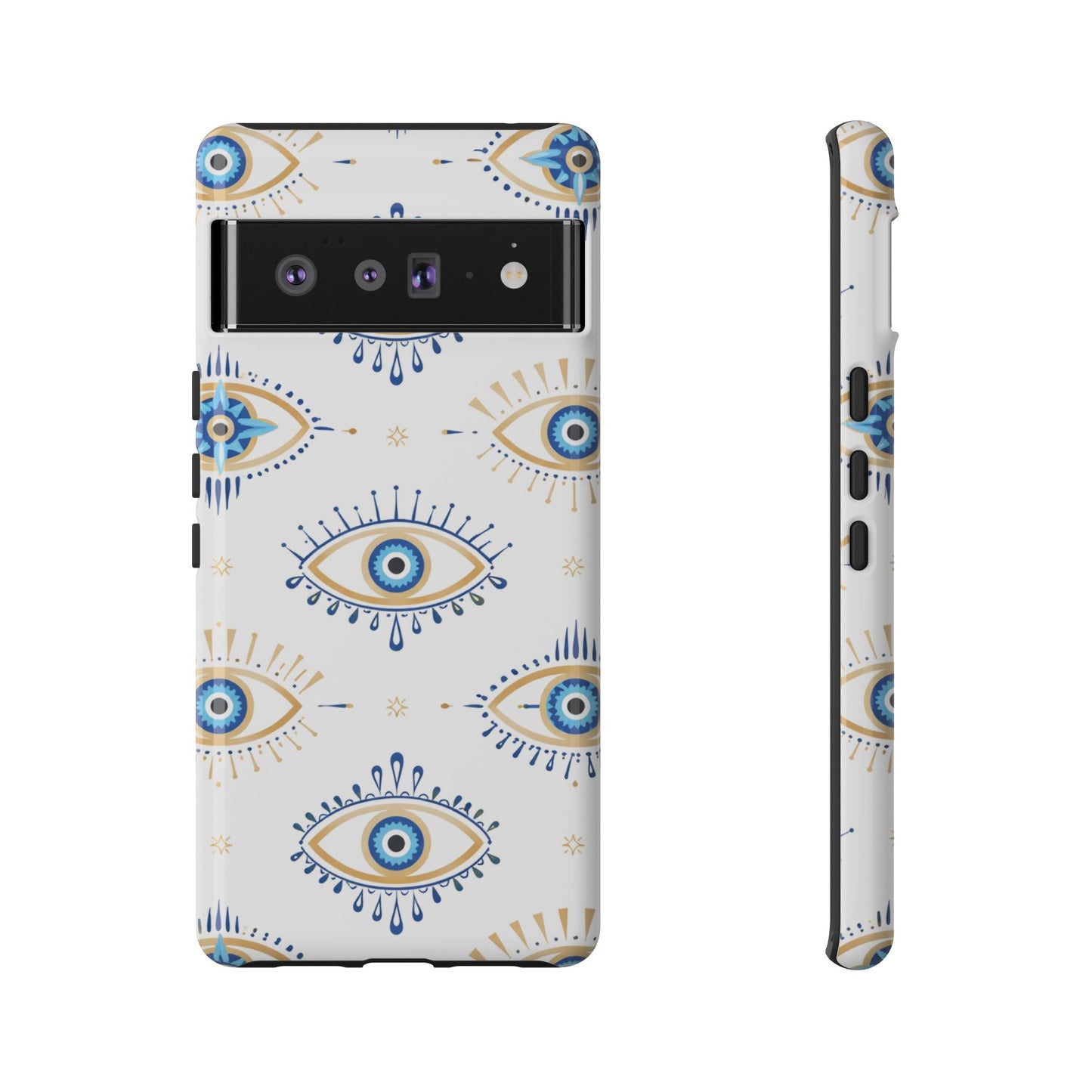 Blue Evil Eye Phone Case – Protective Slim Shockproof Cover for Iphone, Samsung Galaxy and Pixel