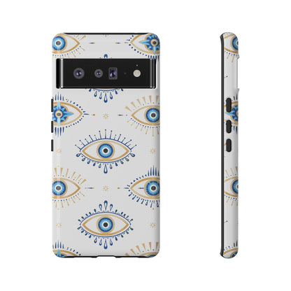 Blue Evil Eye Phone Case – Protective Slim Shockproof Cover for Iphone, Samsung Galaxy and Pixel