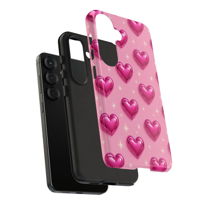 Pink Heart Pattern Phone Case | Tough Protective Case for Iphone, Samsung Galaxy and Pixel