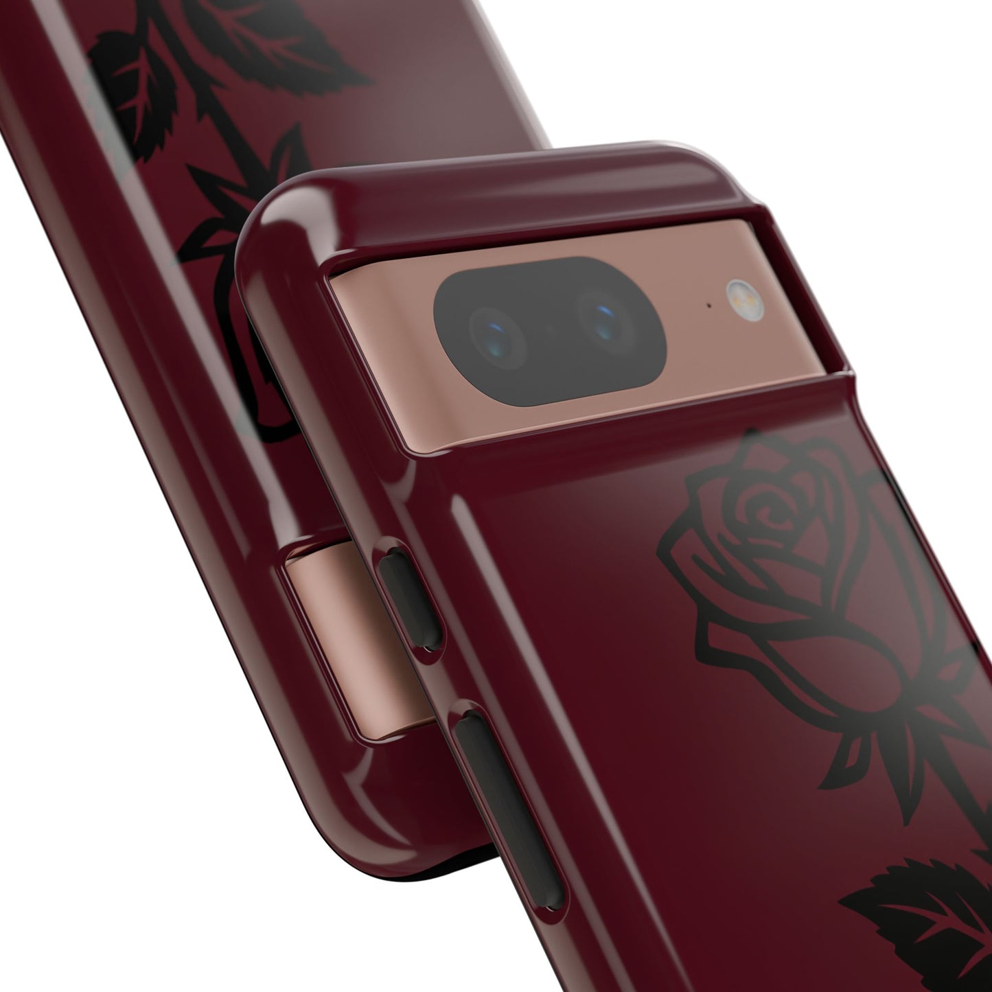 Black Rose Burgundy iPhone Case | Dark Aesthetic Shockproof Protective Cover