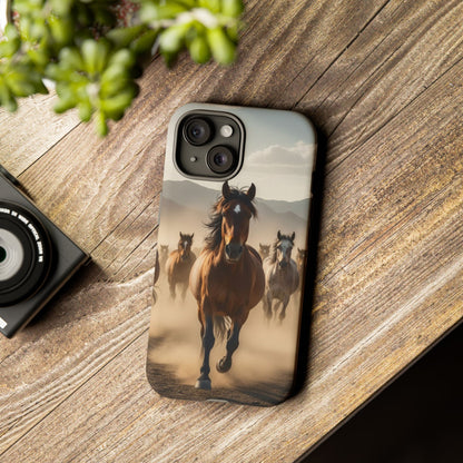 Running Horses Phone Case | Wild Mustang Herd Tough Protective Cover