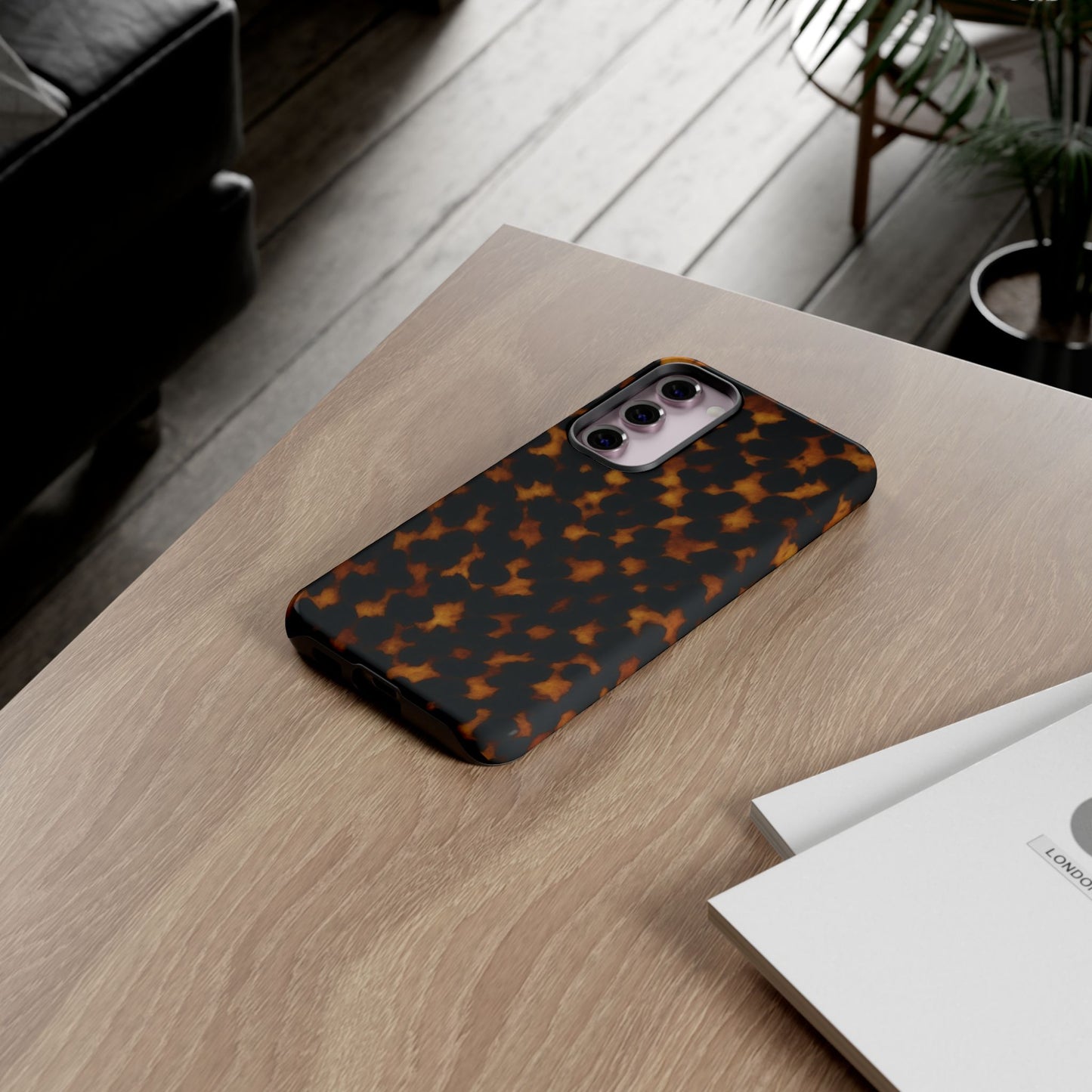 Tortoiseshell Pattern Tough Phone Case | Classic Leopard-Style Protective Cover