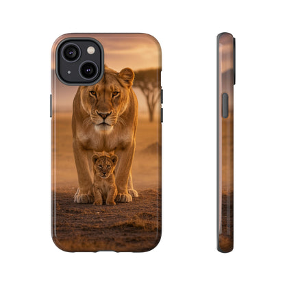 Lioness & Cub Phone Case | Safari Wildlife Tough Case for iPhone & Samsung