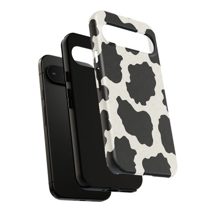 Black & White Cow Print Phone Case | Aesthetic Tough Protective Case