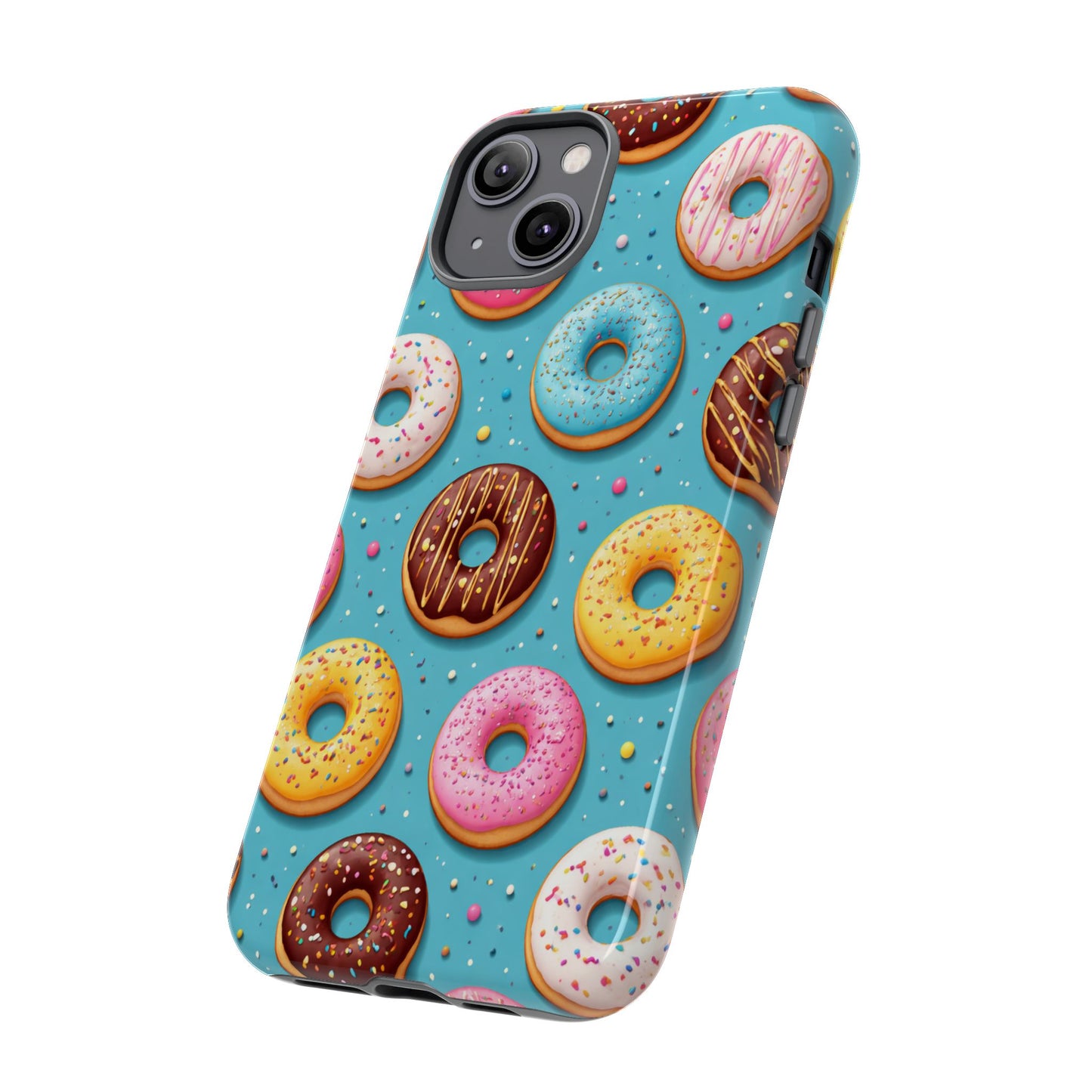 Cute Donut Pattern Phone Case – Colorful Sprinkles Dessert Design for Iphone, Samsung Galaxy and Pixel