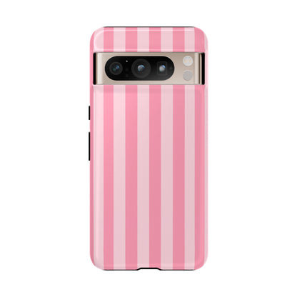 Pink Stripe Phone Case – Pastel Coquette Aesthetic Tough Protective Case