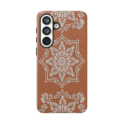Talavera Terracotta Phone Case | Mexican Floral Pattern iPhone & Samsung Tough Case | Boho Clay Aesthetic Cover