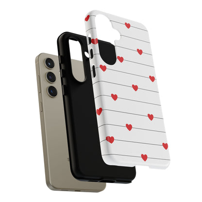 Red Heart Stripe iPhone Case | Tough Shockproof Love Aesthetic Cover
