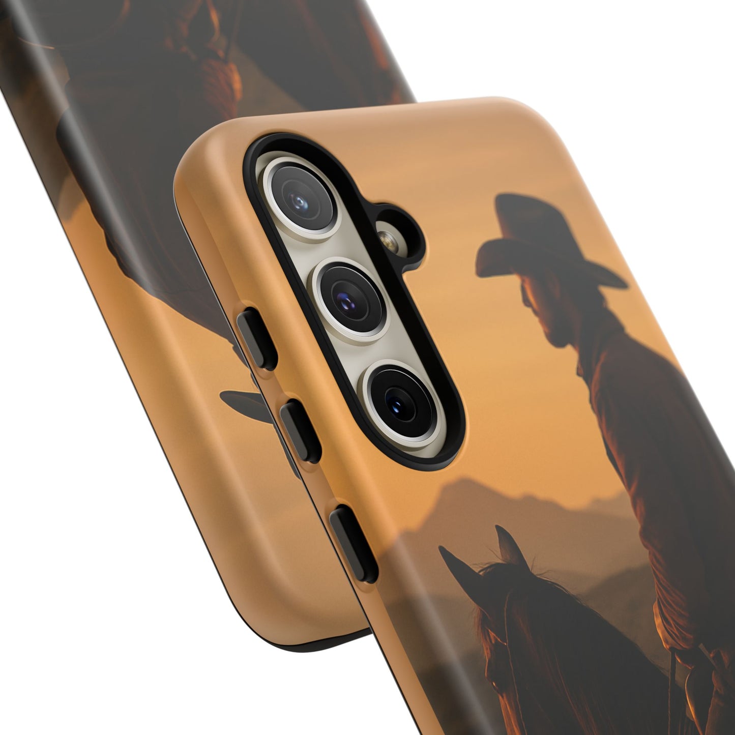 Western Cowboy Sunset Phone Case | Horse Rider Desert Aesthetic Tough Protective Case