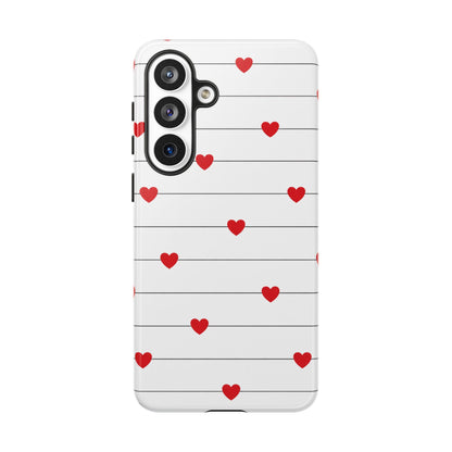 Red Heart Stripe iPhone Case | Tough Shockproof Love Aesthetic Cover