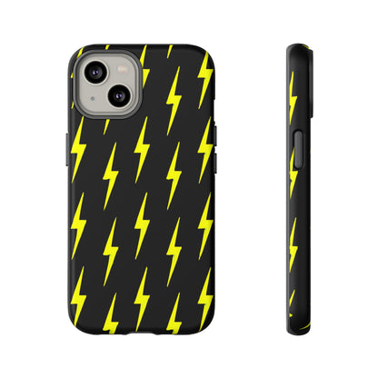 Yellow Lightning Bolt Tough Phone Case | Bold Electric Pattern Case for Iphone, Samsung Galaxy and Pixel