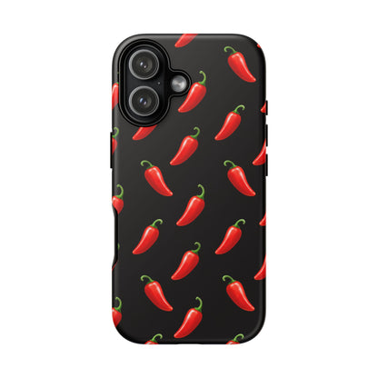 Spicy Chili Pepper Phone Case – Black Cute Hot Pepper Tough Cover for Iphone, Samsung Galaxy and Pixel
