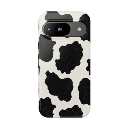 Black & White Cow Print Phone Case | Aesthetic Tough Protective Case
