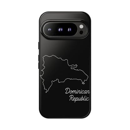 Dominican Republic Outline Phone Case – Minimal Country Map Tough Case (iPhone, Samsung, Pixel)