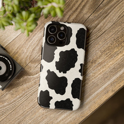 Black & White Cow Print Phone Case | Aesthetic Tough Protective Case