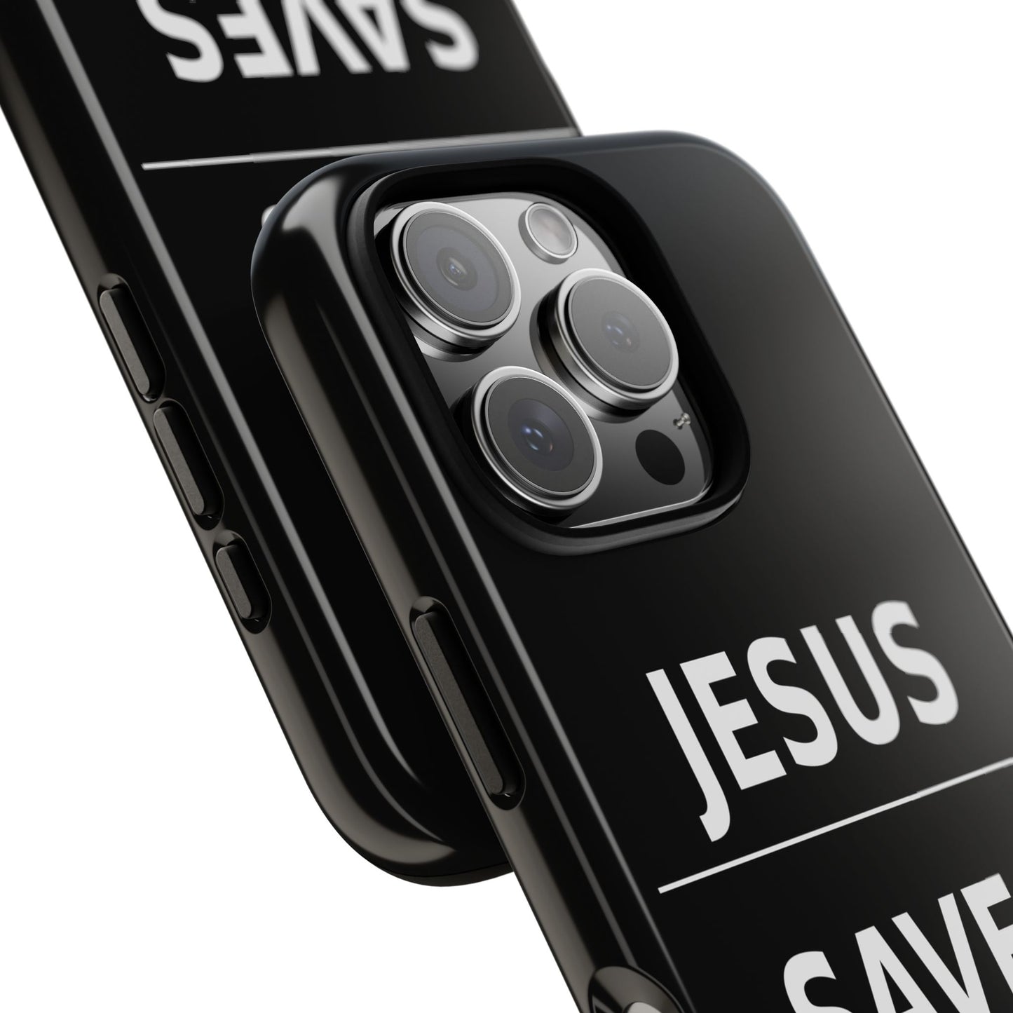 Jesus Saves Phone Case Christian Religious Minimalist Black Tough Cover