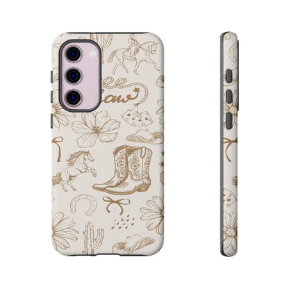Western Cowgirl Phone Case for iPhone Samsung Galaxy Pixel Tough Case