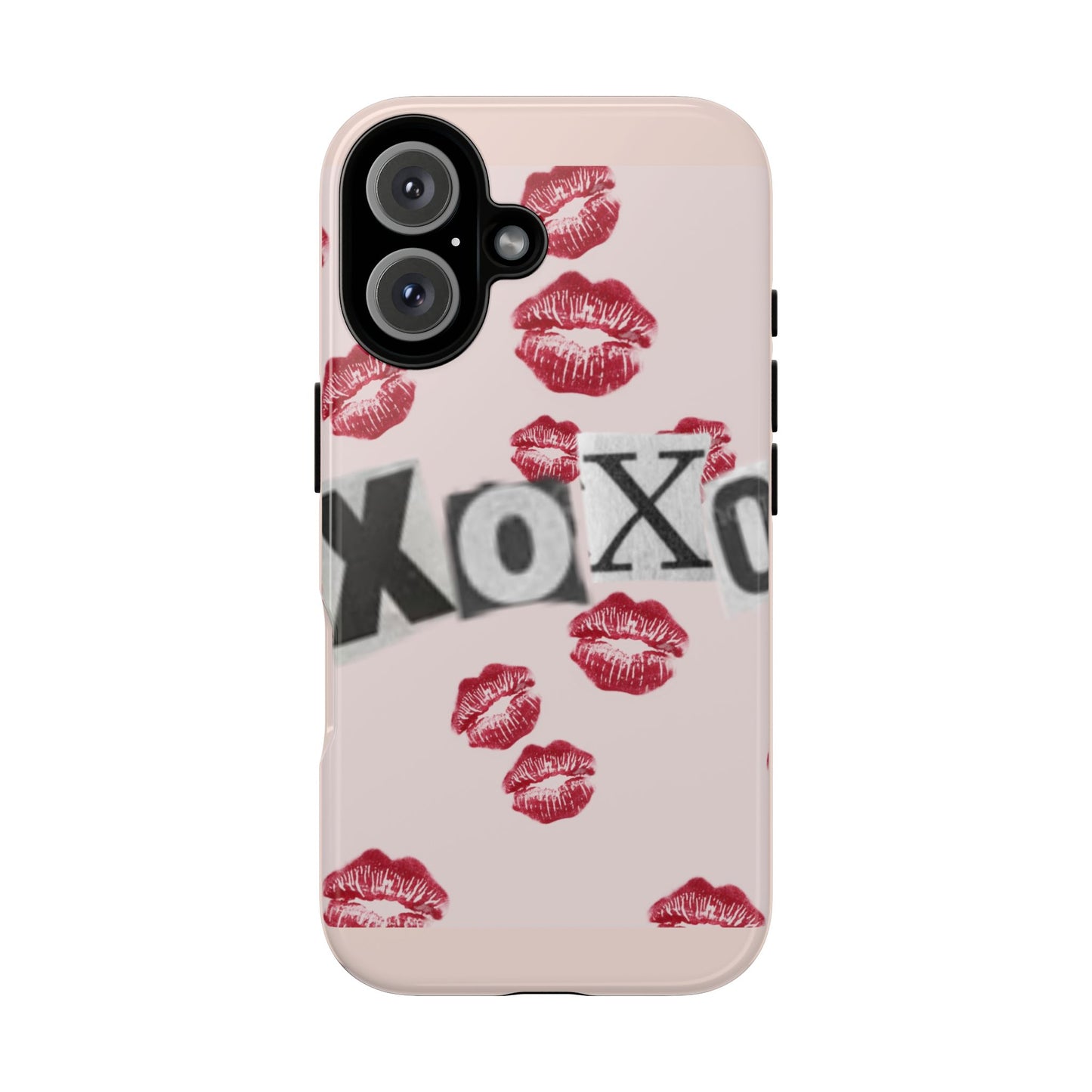 XOXO Kiss Print Phone Case | Coquette Valentine Aesthetic | Cute Pink Lipstick Kiss Tough Case for iPhone & Samsung