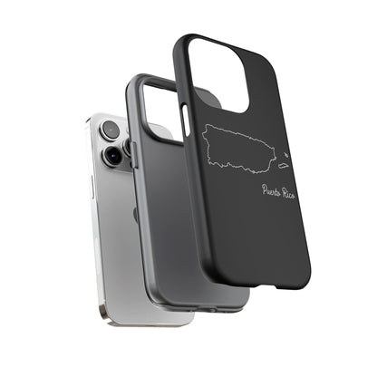 Puerto Rico Outline Phone Case – Minimal Country Map Tough Case (iPhone, Samsung, Pixel)