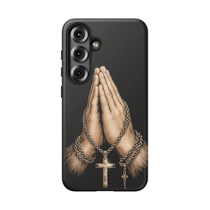 Praying Hands Cross Phone Case – Christian Faith Scripture Cover