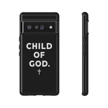 Child of God Phone Case Christian Black Aesthetic Cross Tough Cover