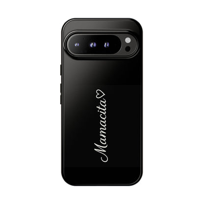 Mamacita Script Phone Case | Minimal Black Tough Case | Sleek Aesthetic Cover